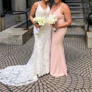 Blush pink bridesmaid dress